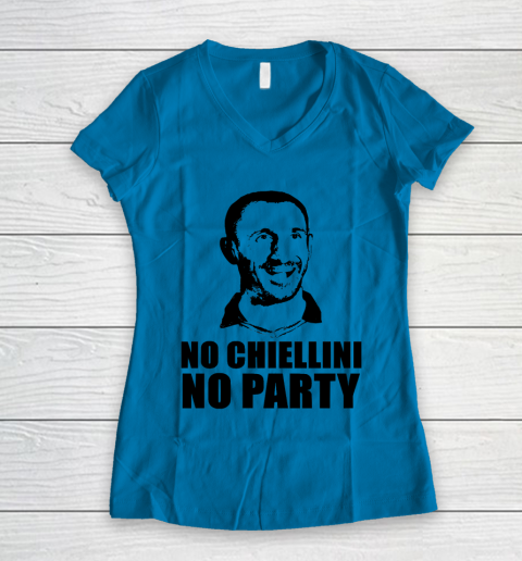 No Chiellini, No Party Italia Champion Euro Player Women's V-Neck T-Shirt 4