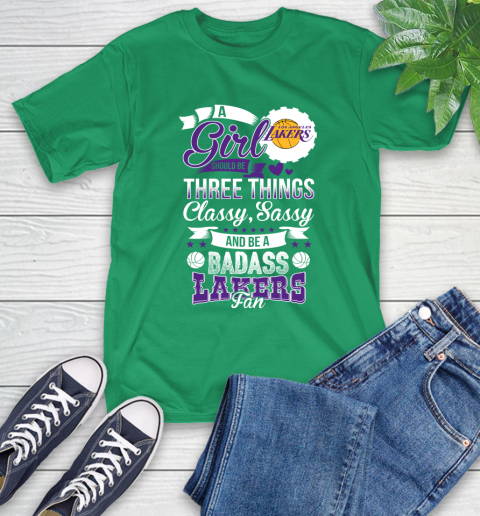 Los Angeles Lakers NBA A Girl Should Be Three Things Classy Sassy And A Be Badass Fan T-Shirt 7