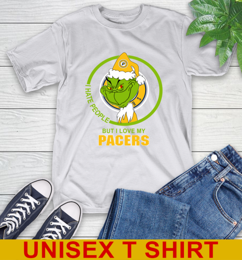 Indiana Pacers NBA Christmas Grinch I Hate People But I Love My Favorite Basketball Team T-Shirt 12