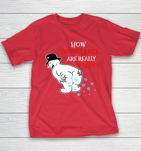 Funny Snowman How Snowflake Are Really Made Christmas Cutome Youth T-Shirt 7