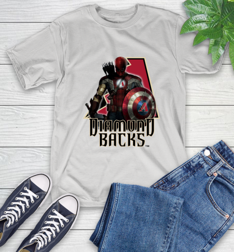 MLB Captain America Thor Spider Man Hawkeye Avengers Endgame Baseball Arizona Diamondbacks T-Shirt