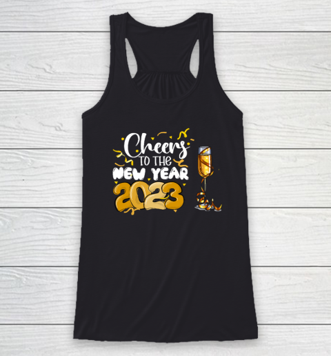 Wine Funny Cheers To The New Year Funny Happy New Year NYE Party Racerback Tank
