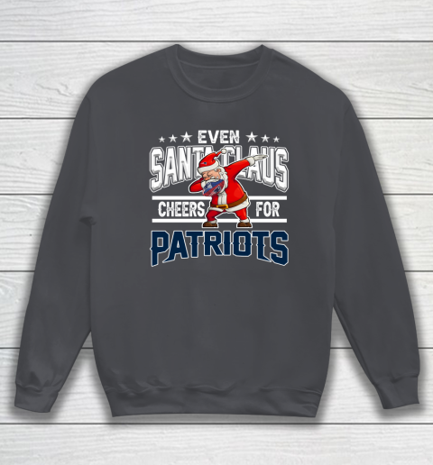 New England Patriots Even Santa Claus Cheers For Christmas NFL Sweatshirt 4