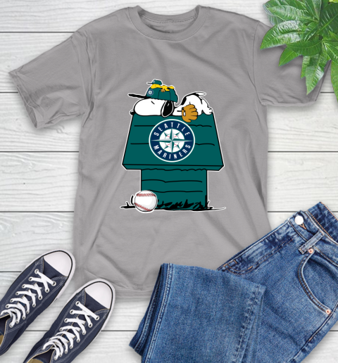 MLB Seattle Mariners Snoopy Woodstock The Peanuts Movie Baseball T Shirt T-Shirt 6