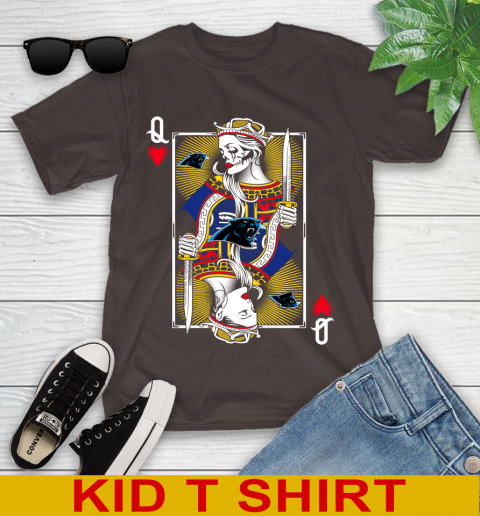 NFL Football Carolina Panthers The Queen Of Hearts Card Shirt Youth T-Shirt 6