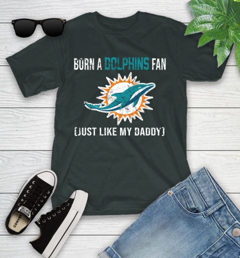 NFL Miami Dolphins Football Loyal Fan Just Like My Daddy Shirt Youth T-Shirt 5