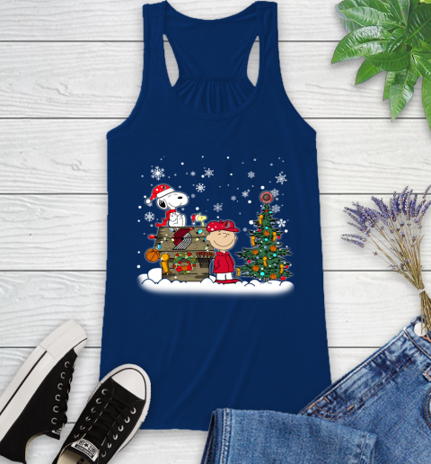 Portland Trail Blazers NBA Basketball Christmas The Peanuts Movie Snoopy Championship Racerback Tank 8