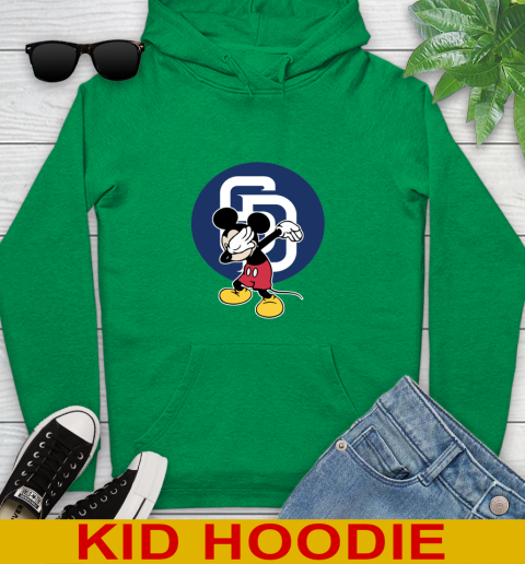 San Diego Padres MLB Baseball Dabbing Mickey Disney Sports Youth Hoodie 8