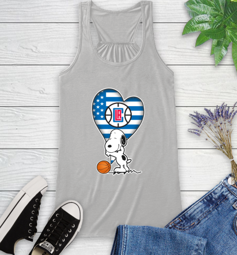 LA Clippers NBA Basketball The Peanuts Movie Adorable Snoopy Racerback Tank