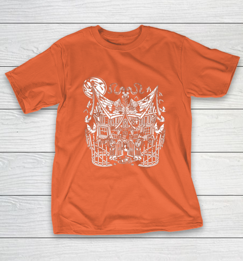 Haunted House On Halloween T Shirt Tee For Sports