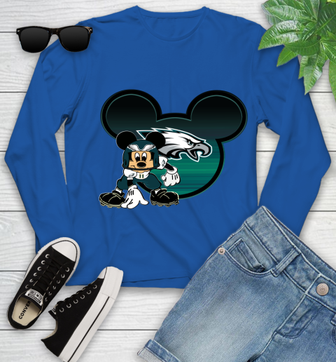 NFL Philadelphia Eagles Mickey Mouse Disney Football T Shirt Youth Long Sleeve 9