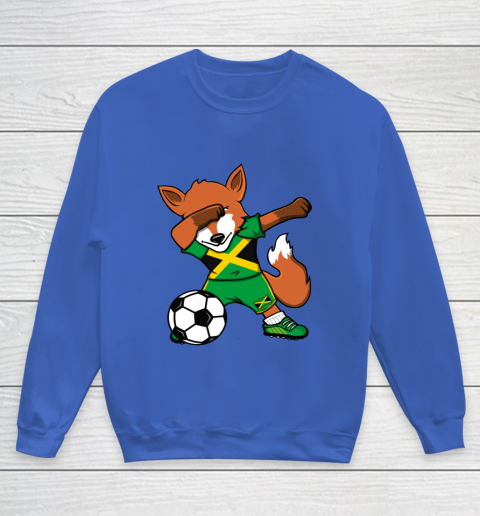Dabbing Fox Jamaica Soccer Fans Jersey Jamaican Football Fan Youth Sweatshirt 8