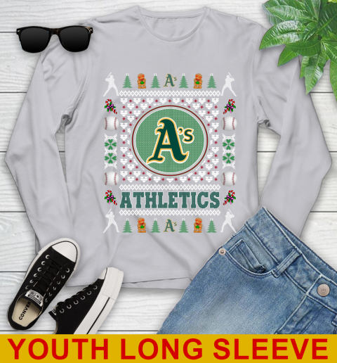 Oakland Athletics Merry Christmas MLB Baseball Loyal Fan Youth Long Sleeve 5