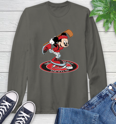 NHL Hockey New Jersey Devils Cheerful Mickey Disney Shirt Long Sleeve T-Shirt 9