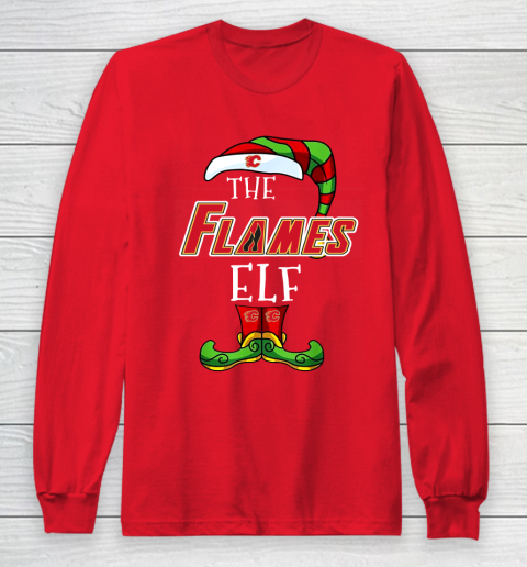 Calgary Flames Christmas ELF Funny NHL Long Sleeve T-Shirt 7