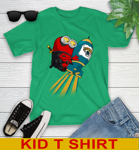 NFL Football Jacksonville Jaguars Deadpool Minion Marvel Shirt Youth T-Shirt 7