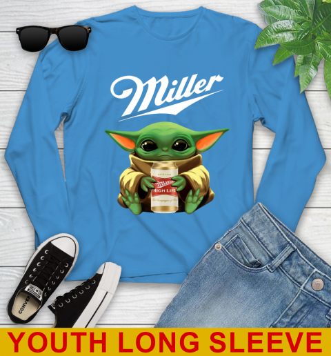 Star Wars Baby Yoda Hugs Miller High Life Beer Shirt 129