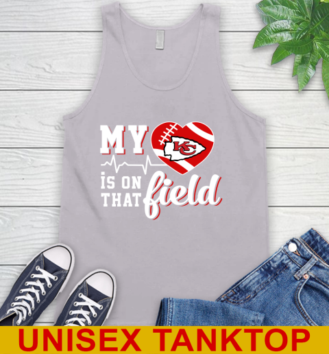 NFL My Heart Is On That Field Football Sports Kansas City Chiefs Tank Top 3