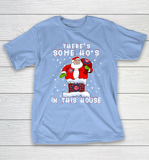 Chicago Cubs Christmas There Is Some Hos In This House Santa Stuck In The Chimney MLB T-Shirt 10