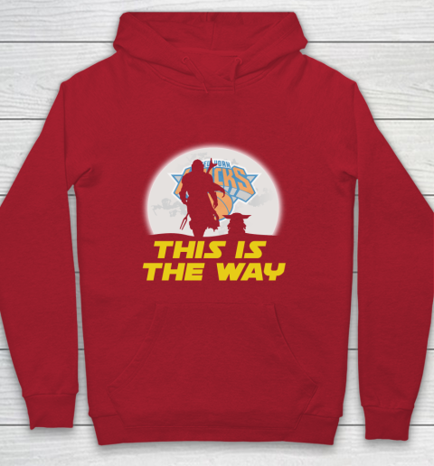 New York Knicks NBA Basketball Star Wars Yoda And Mandalorian This Is The Way Youth Hoodie 7