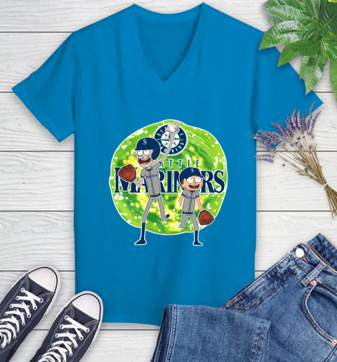 MLB Seattle Mariners Rick And Morty Baseball Sports Women's V-Neck T-Shirt 7