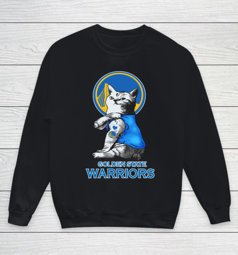 NBA Basketball My Cat Loves Golden State Warriors Youth Sweatshirt