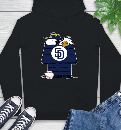 MLB San Diego Padres Snoopy Woodstock The Peanuts Movie Baseball T Shirt Hoodie 2