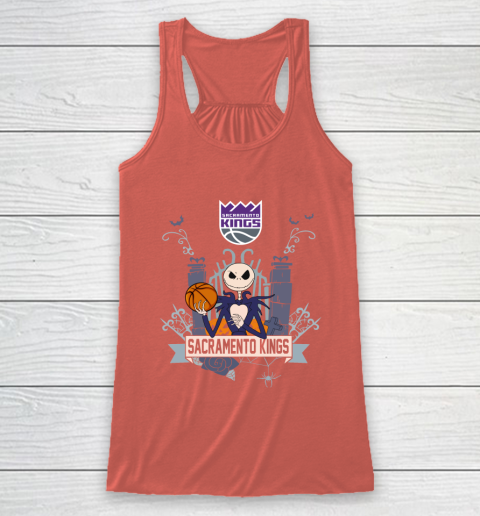 NBA Sacramento Kings Basketball Jack Skellington Halloween Racerback Tank 3
