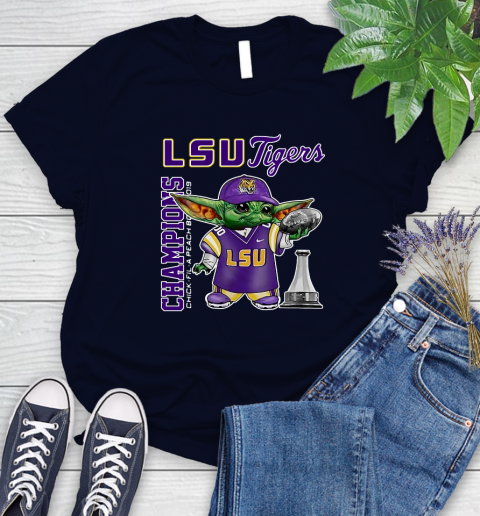 Baby Yoda LSU Tigers Champion Shirt 91