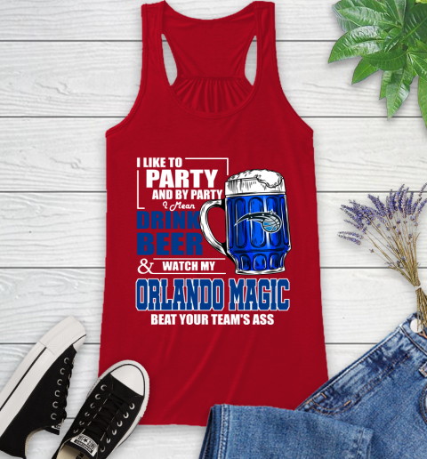 NBA Drink Beer and Watch My Orlando Magic Beat Your Team's Ass Basketball Racerback Tank 5