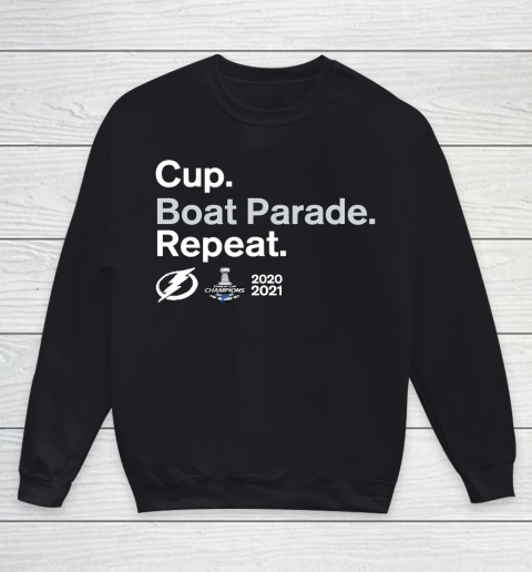 Cup Boat Parade Repeat Tampa bay Lightnings Stanley Hockey 2021 Youth Sweatshirt