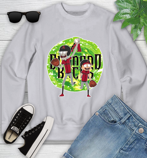 MLB Arizona Diamondbacks Rick And Morty Baseball Sports Youth Sweatshirt 4
