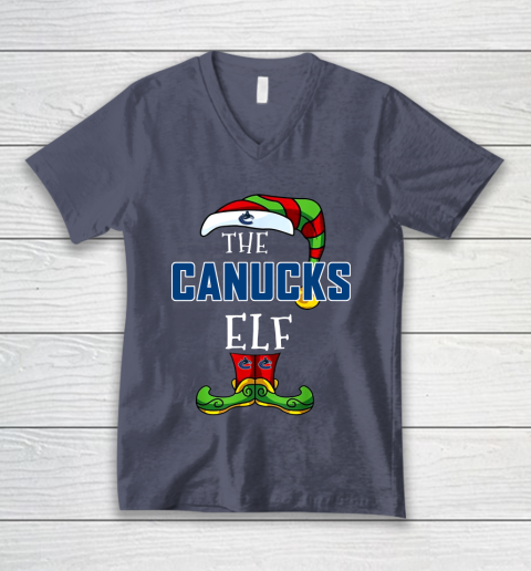 Vancouver Canucks Christmas ELF Funny NHL V-Neck T-Shirt 7