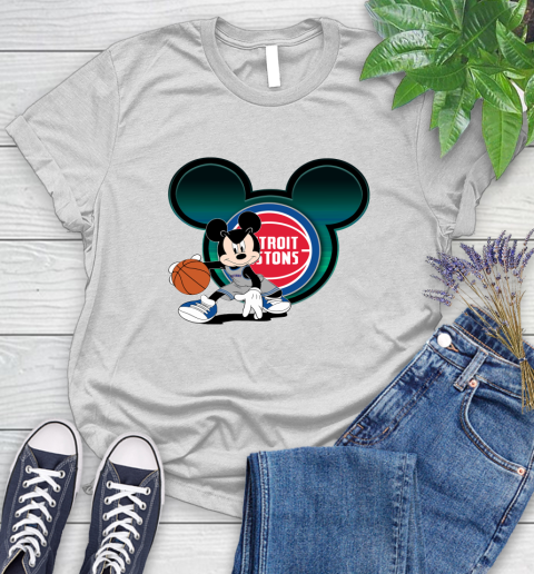 NBA Detroit Pistons Mickey Mouse Disney Basketball Women's T-Shirt