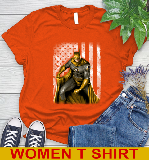 Washington Redskins NFL Football Batman DC American Flag Shirt Women's T-Shirt 3