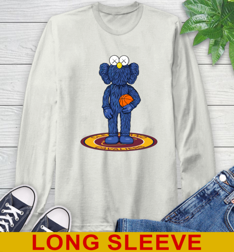 NBA Basketball Cleveland Cavaliers Kaws Bff Blue Figure Shirt Long Sleeve T-Shirt 12