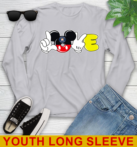 Houston Astros MLB Baseball Love Mickey Disney Sports Youth Long Sleeve 6