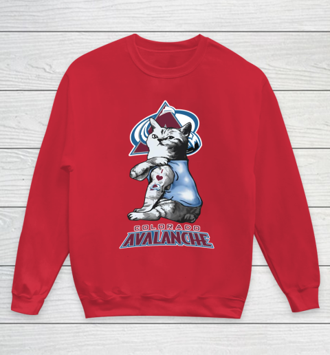 NHL My Cat Loves Colorado Avalanche Hockey Youth Sweatshirt 7