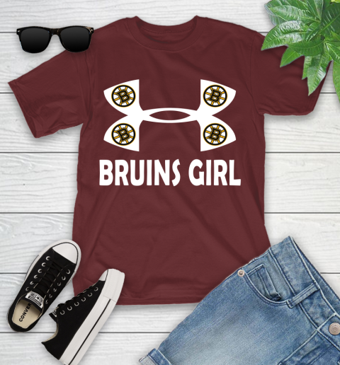 NHL Boston Bruins Girl Under Armour Hockey Sports Youth T-Shirt 14
