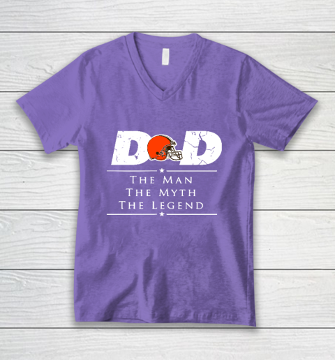 Cleveland Browns NFL Football Dad The Man The Myth The Legend V-Neck T-Shirt 8