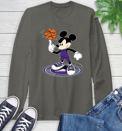 NBA Basketball Sacramento Kings Cheerful Mickey Disney Shirt Long Sleeve T-Shirt 9
