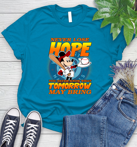 Washington Nationals MLB Baseball Mickey Disney Never Lose Hope Women's T-Shirt 10
