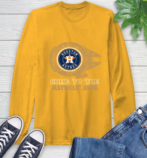 MLB Come To The Houston Astros Side Star Wars Baseball Sports Long Sleeve T-Shirt 2