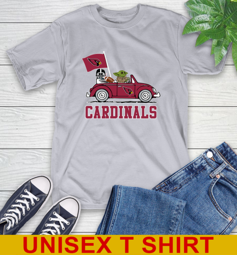NFL Football Arizona CardinalsDarth Vader Baby Yoda Driving Star Wars Shirt T-Shirt 6