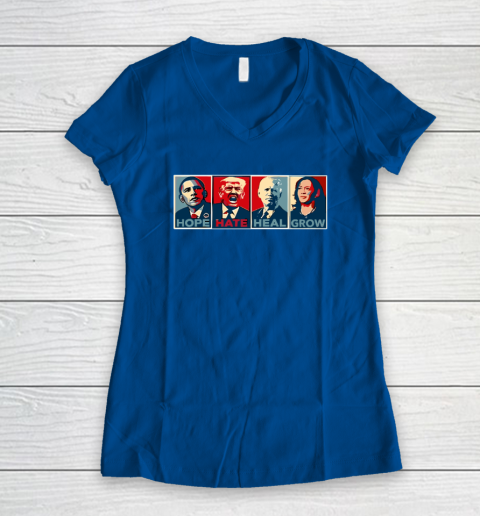 Hope Hate Heal Grow Women's V-Neck T-Shirt 5