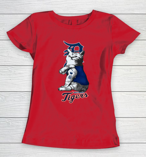 MLB Baseball My Cat Loves Detroit Tigers Women's T-Shirt 9