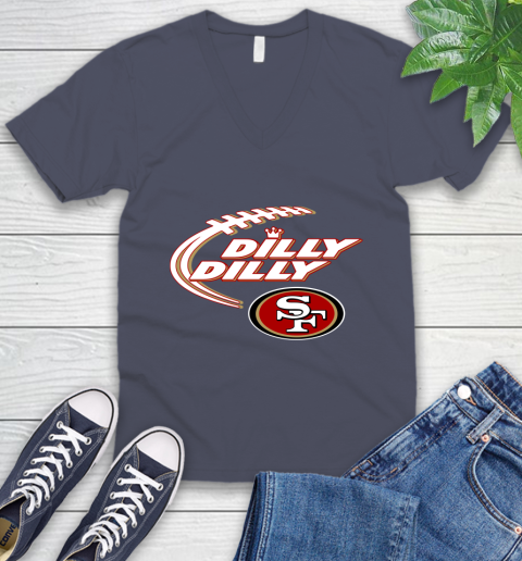 NFL San Francisco 49ers Dilly Dilly Football Sports V-Neck T-Shirt 9