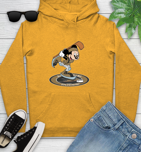 NHL Hockey Anaheim Ducks Cheerful Mickey Disney Shirt Youth Hoodie 3