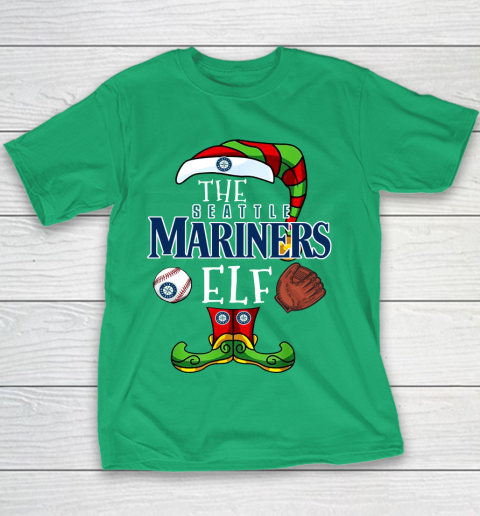 Seattle Mariners Christmas ELF Funny MLB Youth T-Shirt 3