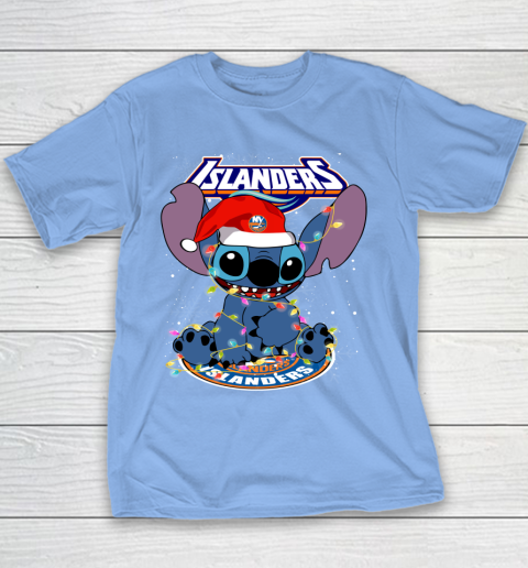 New York Islanders NHL Hockey noel stitch Christmas Youth T-Shirt 7